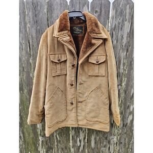 Vintage Cal Craft Brown Hunting Barn Chore Coat Jacket Button Front Men's 44